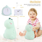 VSATEN Dinosaur Night Light for Kids, Cute Color Changing Silicone Baby Night Light with Touch Sensor, Portable Rechargeable LED Bedside Nursery Lamp for Toddler's Room, Gifts for Boys Girls, Green