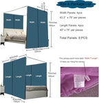 Akiky Princess Canopy Bed Curtains Set with Star Light Sheer Curtain for King Size Bed,8 Panels Canopies (King, White)