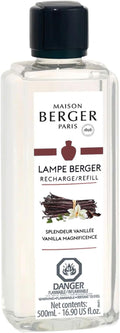 Maison Berger - Vanilla Magnificence - Lampe Berger Fragrance Refill Oil for Home Diffusers - Luxury Air Freshener with Bourbon Vanilla, Rum & Cocoa Notes - 16.9 Fl Oz (500ml)