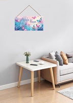 Personalized Sign Butterfly Decor For Girls Room, Fantasy Themed Kids Bedroom Decor, Dreamy Painting Room Décor for Little Man Cave, Wall Decorations For Girls Room Nursery Baby Playroom