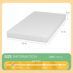 PayLessHere 8 inch Memory Foam Mattress Cooling Gel Green Tea Infused Mattress,CertiPUR-US Certified,Breathable Bed Mattress for Cooler Sleep Supportive & Pressure Relief,White Twin