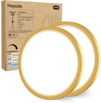 hepside 2Pack Dimmable Flush Mount Ceiling Light Fixture Golden, 3CCT Selectable 3000/4000/6500K Ceiling Lamp, 7.5INCH 15W 1500LM Low Profile Light for Bedroom, Kitchen, Bathroom, Hallway