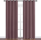 NICETOWN Dry Rose Blackout Curtains 86" Long for Office, Dining Room, 55" Wide, 2 Pieces, Guest Room, Sound Reducing Heat and Cold Block Curtain Panels for Modern Decorative