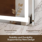 30 x 36 LED Vanity Mirror for Bathroom, Frontlit & Backlit LED Mirror for Bathroom with 3 Colour Lights, Wall Vanity Mirror with Anti-Fog, Shatterproof & Memory Function, Perfect for Modern Bathrooms