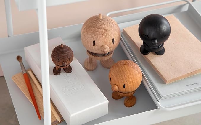 Hoptimist Bumble Smoked Oak, Woody Brown, Home Decor Ornament - Scandinavian Design, Wood W/Metal Spring, Small- Creates Cheerful Movement