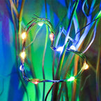 2 x Fairy Lights Battery Operated, Silver Wire Chains 8 Mode 5M 50 LEDs Timer String Lights with Remote Control for Bedroom Christmas Party Wedding Decoration (Multicolor)