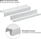 uxcell Cabinet Finger Edge Pull, 5pcs 150mm / 5.91" Aluminum Alloy Back Mount Hidden Cabinet Pulls Concealed Handle for Home Kitchen Drawer Cabinet, Silver