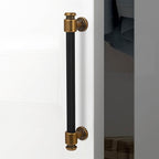 10 Pack 6-1/4" Hole Center(160mm) Black and Antique Brass Kitchen Cabinet Handles Knurled Cabinet Pulls Black Drawer Pulls Kitchen Cabinet Hardware Kitchen Handles Dresser Handles