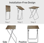 Garden 4 you TV Tray Table TV Dinner Tray with Sturdy MDF Set of 2,Eating Trays for Living Room with No Assembly Required,Small Folding Side Table 15 x 18.9 x 26in (3D,2PCS)