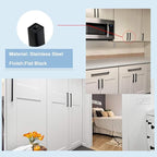 goldenwarm 200 Pack 5 Inch Black Cabinet Handles Matte Black Drawer Pulls Stainless Steel Cabinets Hardware Square Bar Modern for Kitchen Bathroom Cupboard