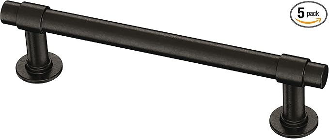Franklin Brass Francisco (5-Pack) Cabinet Handles 4" Hole Center Pulls | Soft Iron Hardware for Kitchen Drawers, Dressers, Furniture P29617K-SI-B1