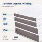 Amazon Basics Memory Foam Mattress, Soft Plush Feel, 12 Inch, King, White/Grey
