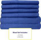 Twin Size Bed Sheets - 4 Piece 1500 Supreme Collection Fine Brushed Microfiber Deep Pocket Twin Sheet Set Bedding - 1 EXTRA PILLOW CASES, GREAT VALUE, Twin, Royal Blue