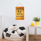 Little Man Cave Wood Sign, 8x12 Inch, Rustic Wood Toddler Room Wall Decor Hanging Sign for Kids Bedroom Decor