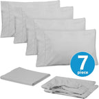 Sweet Home Collection 6 Piece 1500 Supreme Collection Brushed Microfiber Deep Pocket Sheet Set-2 Extra Pillow Cases, Great Value, Split King, Silver