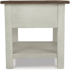 Signature Design by Ashley Bolanburg Farmhouse Square Two Tone End Table, Antique Cream