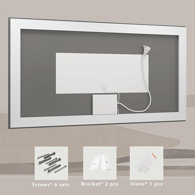 55x36 Large LED Mirror for Bathroom, Lighted Vanity Mirror for Wall, Dimmable, Anti-Fog, Shatter-Proof, ETL Listed (Front Lights + Backlit)