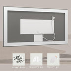 55x36 Large LED Mirror for Bathroom, Lighted Vanity Mirror for Wall, Dimmable, Anti-Fog, Shatter-Proof, ETL Listed (Front Lights + Backlit)