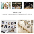 Globe String Light Suspension Kit, Outdoor Light Guide Wire, Vinyl Coated Stainless Steel Steel Cable，Include 150ft Transparent PVC and 304 Stainless Steel Wire Cable, Turnbuckle and Hooks