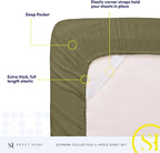 King Size Sheets - Breathable Luxury Bed Sheets with Full Elastic & Secure Corner Straps Built In - 1800 Supreme Collection Extra Soft Deep Pocket Bedding Set, Sheet Set, King, Olive