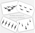 5 Pack Decorative Cast Iron Heavy Duty Double Hooks, Wall Mounted Coat Hooks, Vintage Inspired (Antique Black) (Mooring Type)