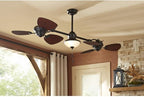Harbor Breeze Twin Breeze Ii 74-in Oil-rubbed Bronze Outdoor Downrod Ceiling Fan