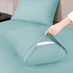 Mejoroom Twin Sheet Set - Hotel Collection Twin Sheets - Bedding Sheets & Pillowcases with Deep Pocket Fitted Sheet, Breathable, Wrinkle & Fade Resistant - 3 Piece(Grayish Green)