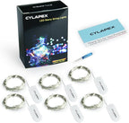 CYLAPEX 6 Pack Pink Fairy Lights String Battery Operated Fairy Lights Firefly Lights LED Starry String Lights 3.3ft 20 LEDs Silvery Copper Wire for Christmas DIY Decoration Costume Wedding Party