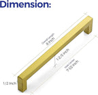 Ravinte 1 Pack 7-1/2 Inch Square Cabinet Handles Cabinet Pulls Brushed Brass Drawer Pulls Kitchen Cabinet Hardware Kitchen Handles for Cabinets Cupboard Handles Drawer Handles