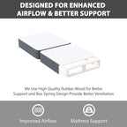 Nutan Inch Sturdy Box Spring for Mattress Support-Durable and Fully Assembled, Natural Wood Twin, Gray, 8" Foundation