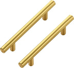 JOY DECOR 45 Pack Cabinet Handles, Gold Cabinet Pulls, 3-3/4 in Hole Center Kitchen Cabinet Handles, Stainless Steel T Bar Handles for Dresser Drawers
