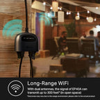 Kasa Apple HomeKit Outdoor Smart Plug, 2 Sockets, IP64 Weather Resistance for Outdoor String Lights, Compatible with Siri, Alexa & Google Home, Long Wi-Fi Range, 2.4G Wi-Fi Only, ETL Certified (EP40A)