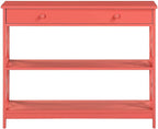 Convenience Concepts Oxford 1 Drawer Console Table with Shelves, Coral