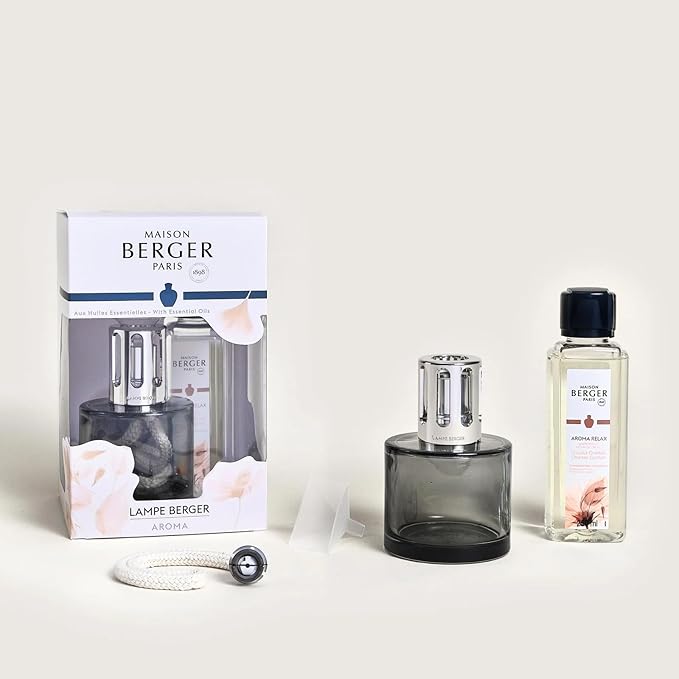 MAISON BERGER - Lampe Berger Home Fragrance Lamp Diffuser - Model Aroma - 4.9 x 3.2 x 3.2 inches - Includes Fragrance Oriental Comfort - 250 milliliters - 8.45 Fluid Ounces (Aroma Relax)