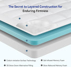 ONENICE 10 Inch King Size Mattress in a Box, Cooling Gel Memory Foam Plus Removable Pillowtop Mattress, Ergonomically Designed, CertiPUR-US Certified, Fiberglass-Free, Pressure Relief