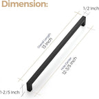 Ravinte 3 Pack 12-3/5 Inch Kitchen Square Cabinet Handles Matte Black Pulls Black Drawer Pulls Kitchen Cabinet Hardware Handles