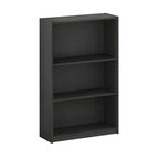 Furinno JAYA Book Shelf, 3-Tier Bookshelf, Bookcase with Adjustable Shelves, 9.5 x 24.5 x 40.3, for Living Room, Bedroom, Home Office, Blackwood