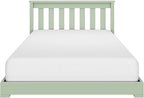 Max & Lily Classic Twin Floor Bed, 79.75 Inches, Solid Wood Low Bed Frame for Kids, Modern Floor Bed for Bedroom, Sage Green