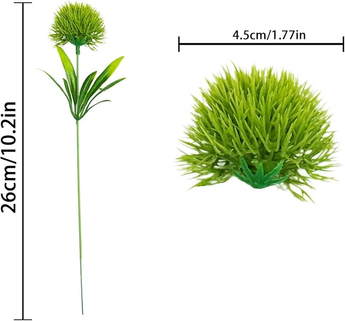 Uieke 10 Pcs Dandelion Artificial Flowers, Artificial Flowers for Decoration Fake Plants Bouquet Plastic Flowers for Home Decoration Wedding Decor Flower Arrangment Green