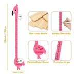 Personalized Growth Chart for Wall, Wooden Height Chart for Kids, Cute Height Measurement for Child/Girls/Boys, Baby and Toddler's Playroom/Kid's Room/Nursery Decor, Flamingo
