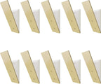 Homeforia Gold Wall Coat Hooks, High End White Wood & Gold Metal Wall Mounted Clothing Hook, Mid-Century Modern Clothes Hooks, Heavy Duty Wooden Hook for Hanging Coats, Hats, Towels & More, Set of 10