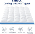 CYMULA Mattress Topper Queen Size,Pillow Top Mattress Topper, Queen Topper Pad Cover for Mattress with Elasticated Deep Pockets, Plush Down Alternative Fill Mattress Protector