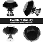 DEELF 25 Packs Kitchen Cabinet Knobs, 30 mm Crystal Cabinet Knobs, Diamond Dresser Handle Drawer Pulls, Dresser Knobs for Cabinets and Drawers, Black
