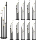 Set of 10 Black Floor Candle Holders,9 Arm Candelabra for Home Decoration,Halloween Christmas Day, Weddings, Dinner Parties Formal Events(Candle Excluded)