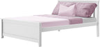 Max & Lily Full Size Bed Frame with Slatted Headboard, Solid Wood Platform Bed for Kids, No Box Spring Needed, Easy Assembly, White