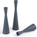 Vixdonos Taper Candle Holders Metal Candlestick Holders Set of 3 Table Mantel Decorative Candle Stand for Dinning,Party，Wedding,Home Decor(Dark Blue)