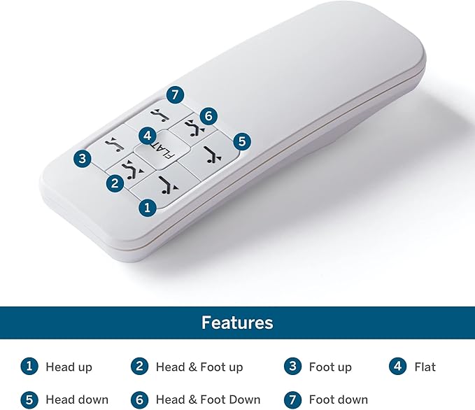 Lucid L150 Adjustable Base – Bed Frame with Head and Foot Incline – Wireless Remote Control – Premium Quiet Motor, Queen size