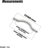 Goo-Ki Low Profile Satin Nickel Cabinet Pulls, Double Hole Centers (3.8''/5'') Zinc Alloy Handle for Drawer Cupboard Wardrobe,6 Packed…