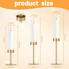Tall Candle Holders Set of 3, Hurricane Glass Taper Candlestick Holders for Wedding, Christmas Decor, Dining Table, Party Centerpieces