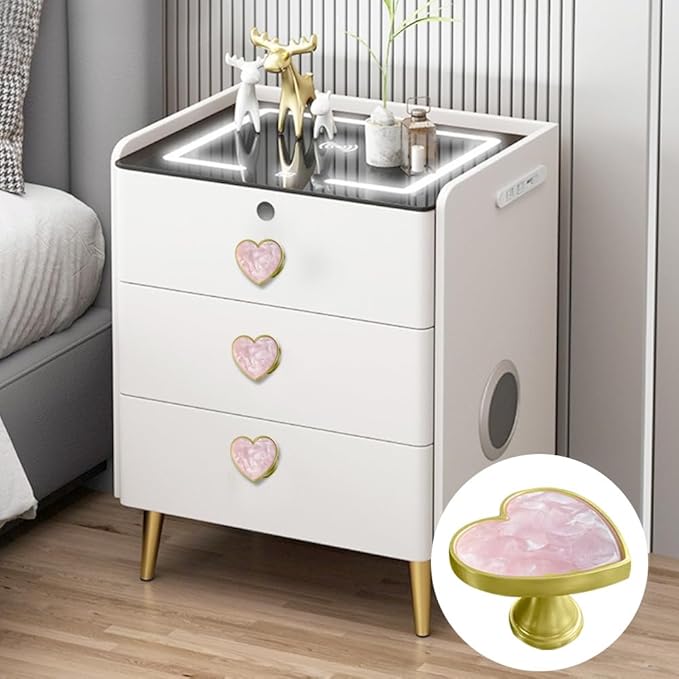 6 pcs Butterfly Shape Knobs Handle Gold Cabinet Knobs Decoration Door Handle Single Hole Handles Cabinet Drawer Dresser Kitchen Wardrobe Furniture Hardware Pulls (Pink Love)